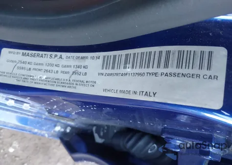 2015 Maserati Ghibli S Q4 z USA, uszkodzony, nr VIN ZAM57RTA9F1137950